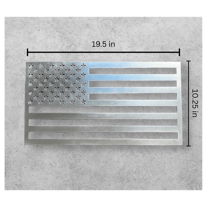 Metal American Flag Cutout: Aluminum Sign (19.5" x 10.25")