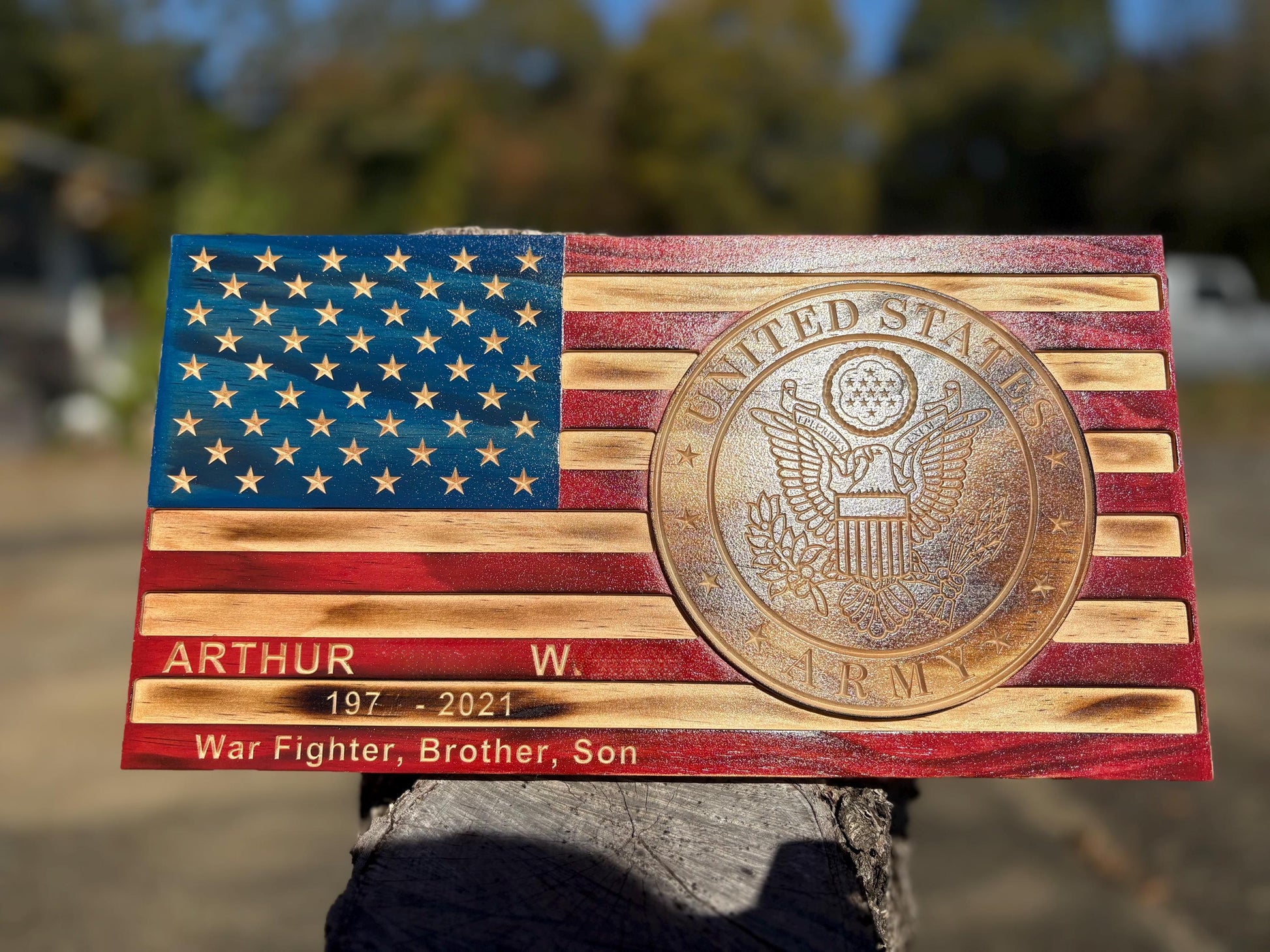 Custom Military Wooden Flag, Personalized Armed Forces Engraved Plaque, Army, Navy, Marine, Air Force, Coast Guard, National Guard Gifts