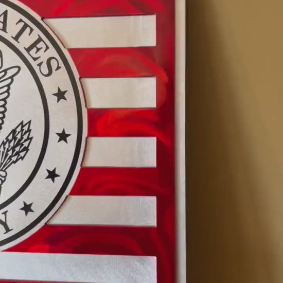 Personalized US Army Aluminum Flag Wall Art – Custom Military Veteran Metal Sign, Patriotic Decor